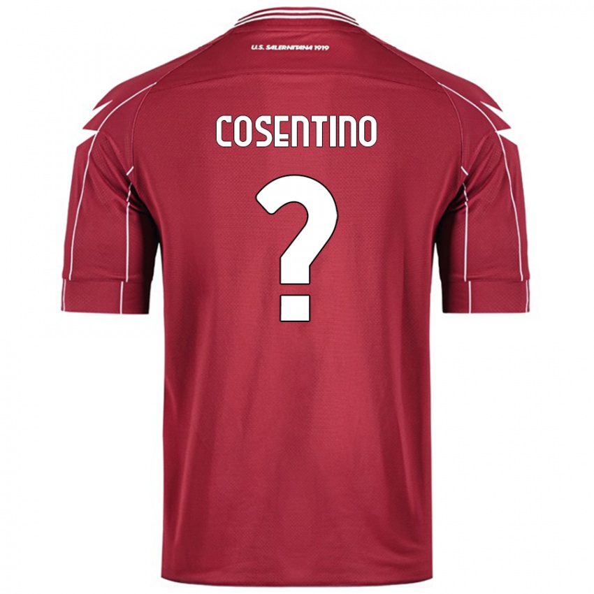 Kinder Aldo Cosentino #0 Burgundrot Heimtrikot Trikot 2024/25 T-Shirt