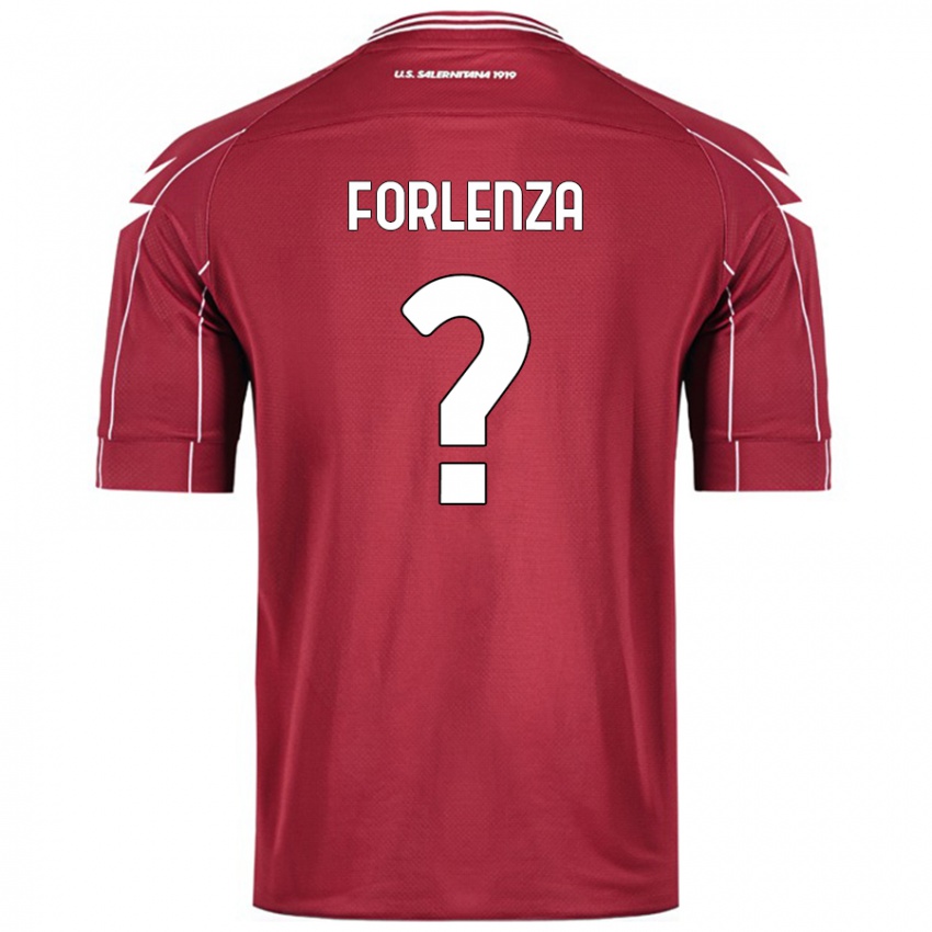 Kinder Carlo Forlenza #0 Burgundrot Heimtrikot Trikot 2024/25 T-Shirt