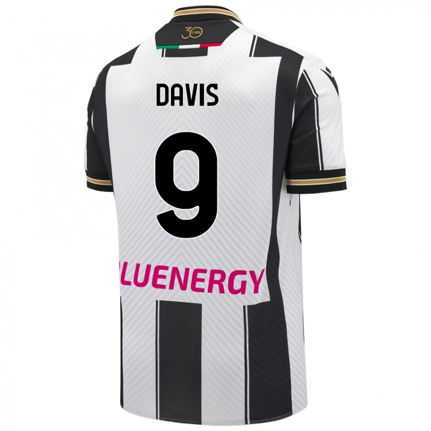 Kinder Keinan Davis #9 Weiß Schwarz Heimtrikot Trikot 2024/25 T-Shirt