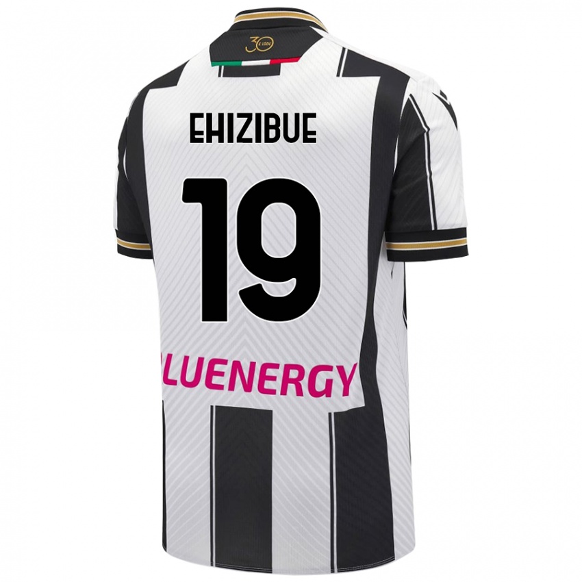 Kinder Kingsley Ehizibue #19 Weiß Schwarz Heimtrikot Trikot 2024/25 T-Shirt