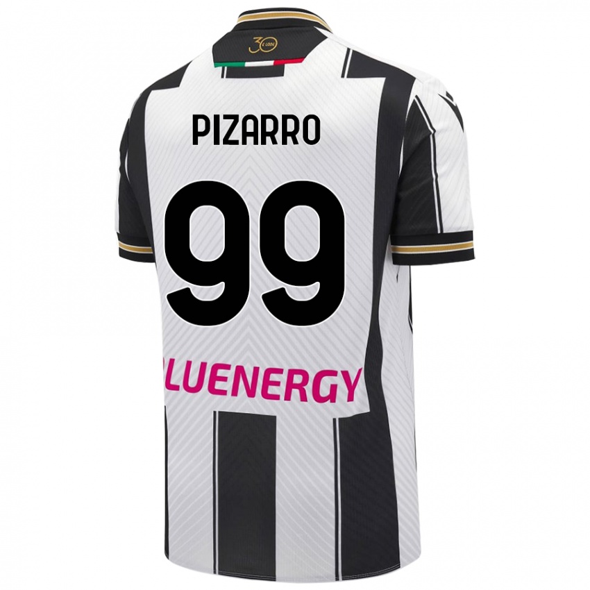 Kinder Damián Pizarro #99 Weiß Schwarz Heimtrikot Trikot 2024/25 T-Shirt