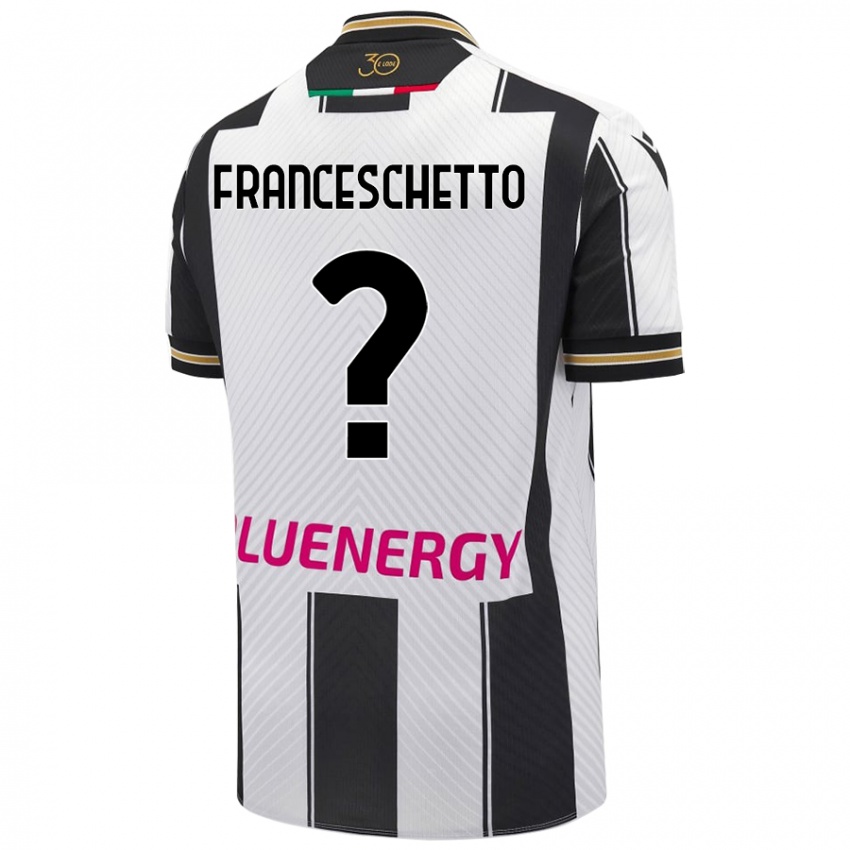 Kinder Mattia Franceschetto #0 Weiß Schwarz Heimtrikot Trikot 2024/25 T-Shirt