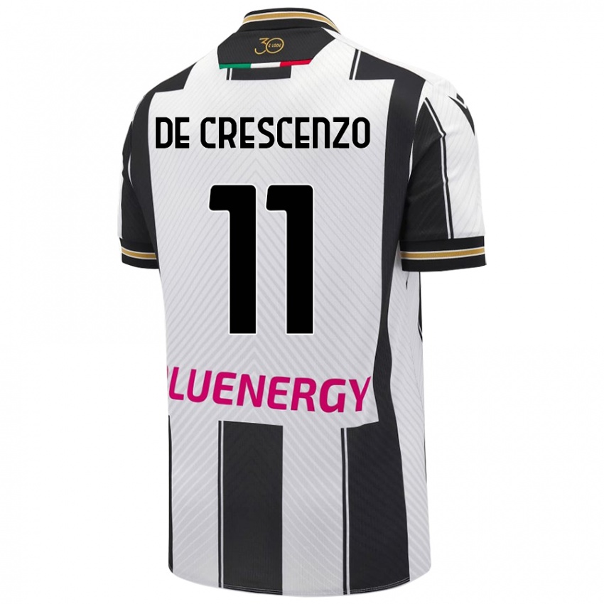 Kinder Marco De Crescenzo #11 Weiß Schwarz Heimtrikot Trikot 2024/25 T-Shirt