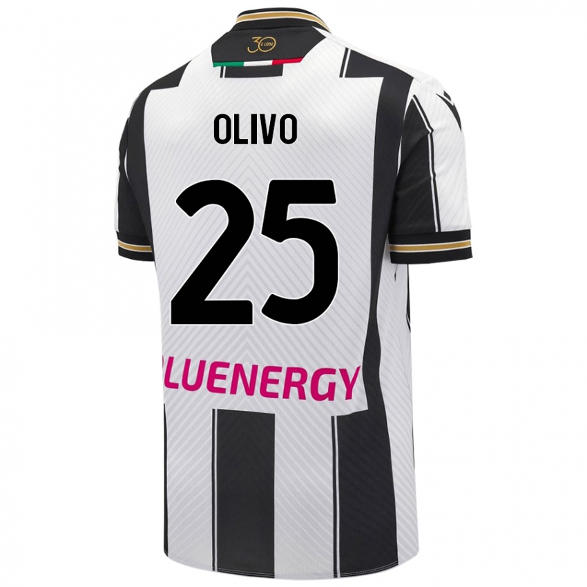 Kinder Gioele Olivo #25 Weiß Schwarz Heimtrikot Trikot 2024/25 T-Shirt