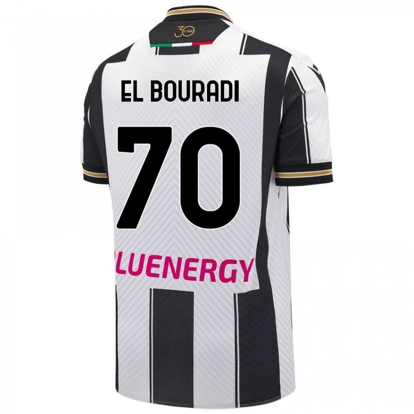 Kinder Walid El Bouradi #70 Weiß Schwarz Heimtrikot Trikot 2024/25 T-Shirt