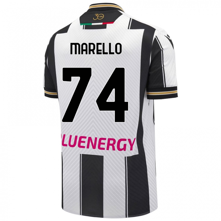 Kinder Mattia Marello #74 Weiß Schwarz Heimtrikot Trikot 2024/25 T-Shirt