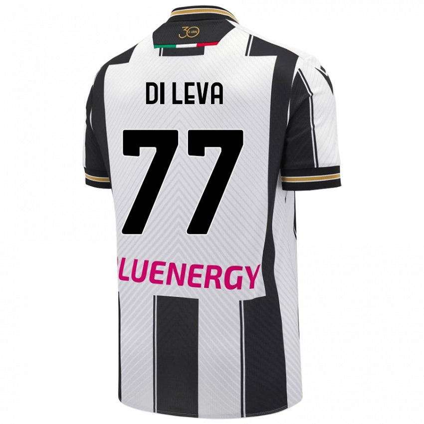 Kinder Vincenzo Di Leva #77 Weiß Schwarz Heimtrikot Trikot 2024/25 T-Shirt