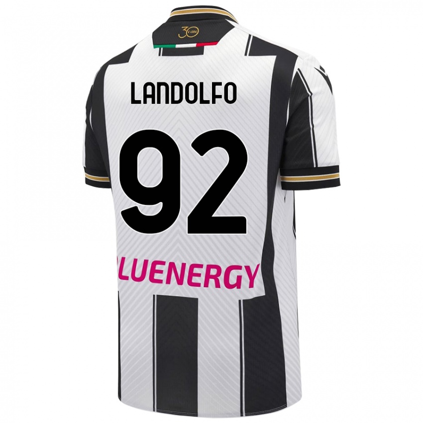 Kinder Tommaso Landolfo #92 Weiß Schwarz Heimtrikot Trikot 2024/25 T-Shirt