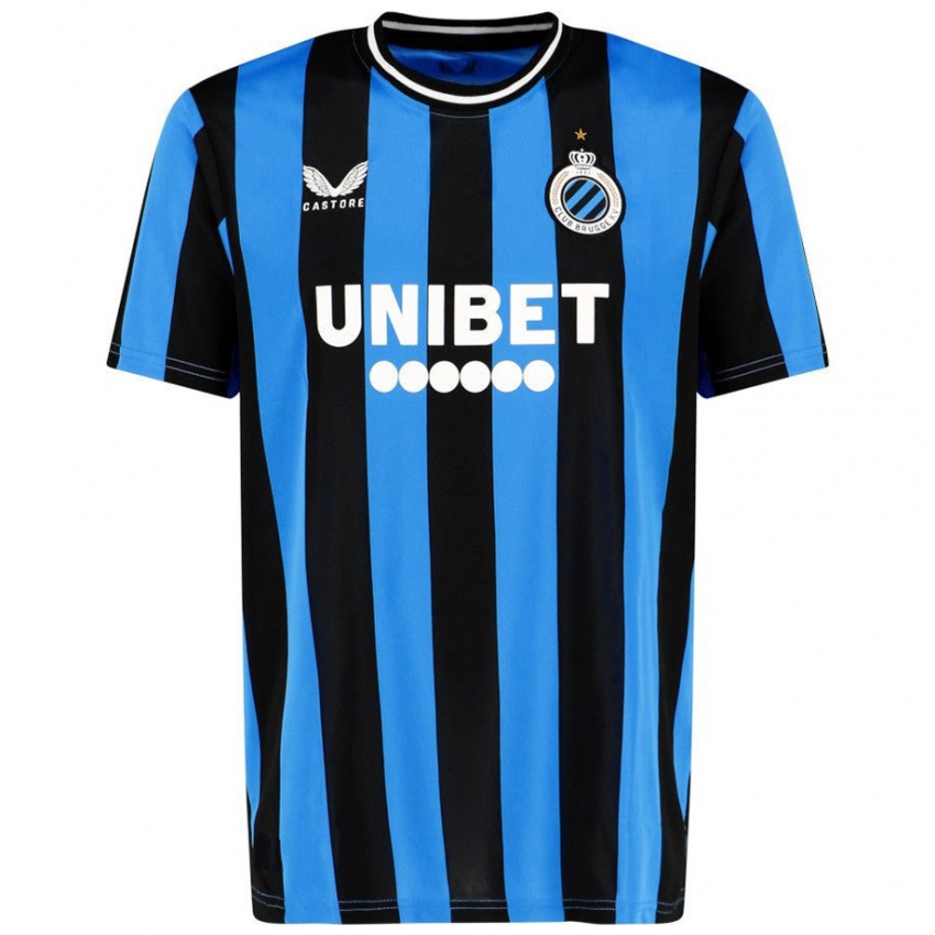 Kinder Ihren Namen #0 Himmelblau Schwarz Heimtrikot Trikot 2024/25 T-Shirt