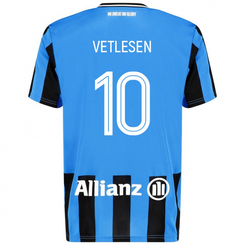 Kinder Hugo Vetlesen #10 Himmelblau Schwarz Heimtrikot Trikot 2024/25 T-Shirt