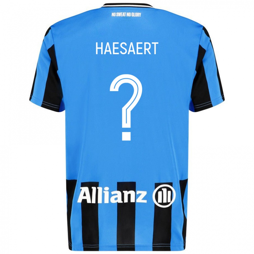 Kinder Mateo Haesaert #0 Himmelblau Schwarz Heimtrikot Trikot 2024/25 T-Shirt