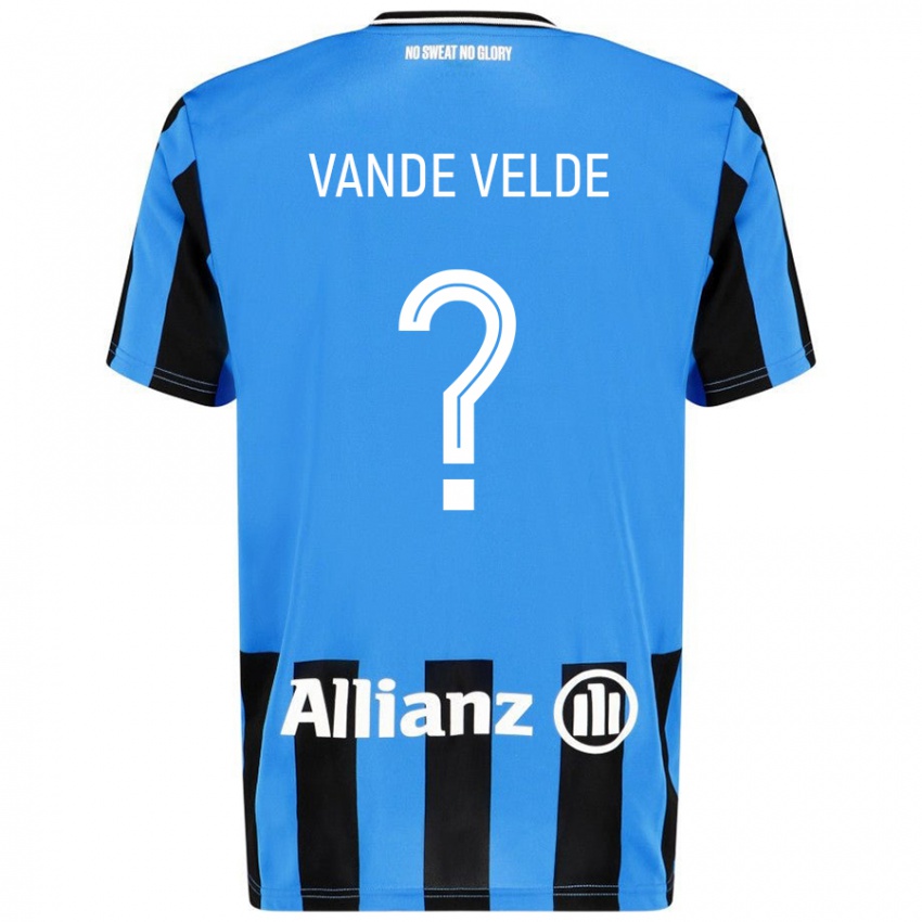 Kinder Chloé Vande Velde #0 Himmelblau Schwarz Heimtrikot Trikot 2024/25 T-Shirt