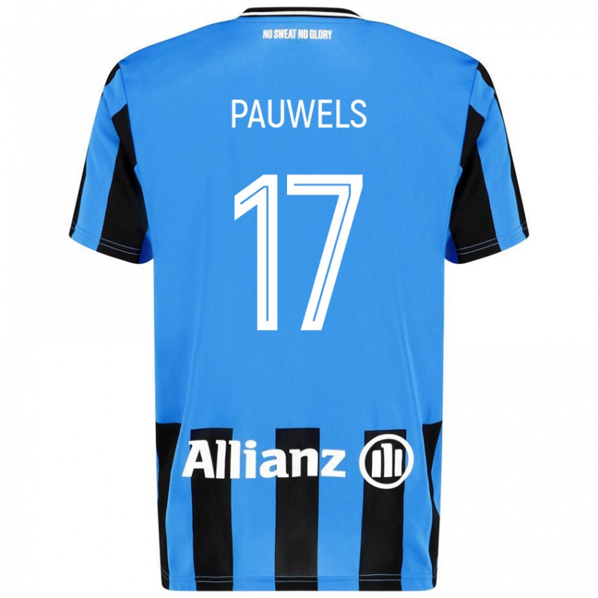 Kinder Fleur Pauwels #17 Himmelblau Schwarz Heimtrikot Trikot 2024/25 T-Shirt