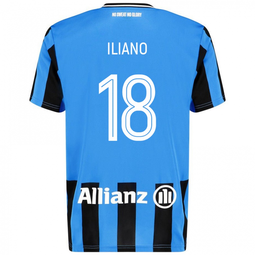 Kinder Isabelle Iliano #18 Himmelblau Schwarz Heimtrikot Trikot 2024/25 T-Shirt