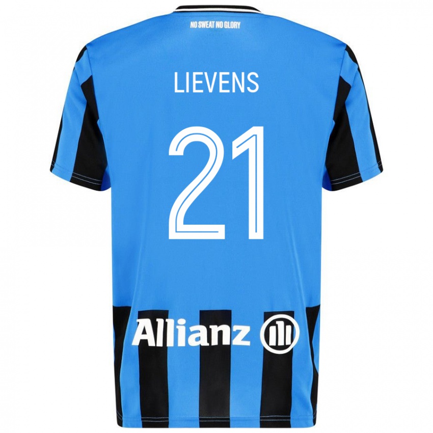 Kinder Caitlin Lievens #21 Himmelblau Schwarz Heimtrikot Trikot 2024/25 T-Shirt