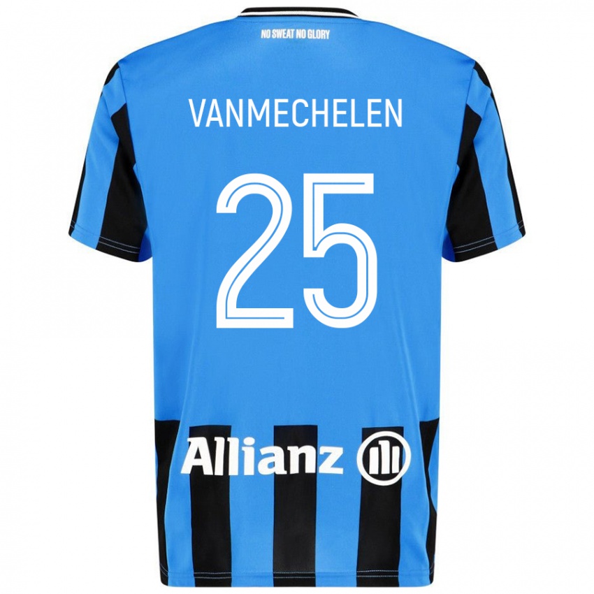 Kinder Davinia Vanmechelen #25 Himmelblau Schwarz Heimtrikot Trikot 2024/25 T-Shirt