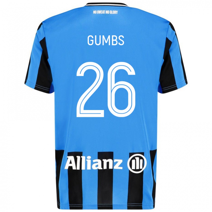 Kinder Aisse Gumbs #26 Himmelblau Schwarz Heimtrikot Trikot 2024/25 T-Shirt