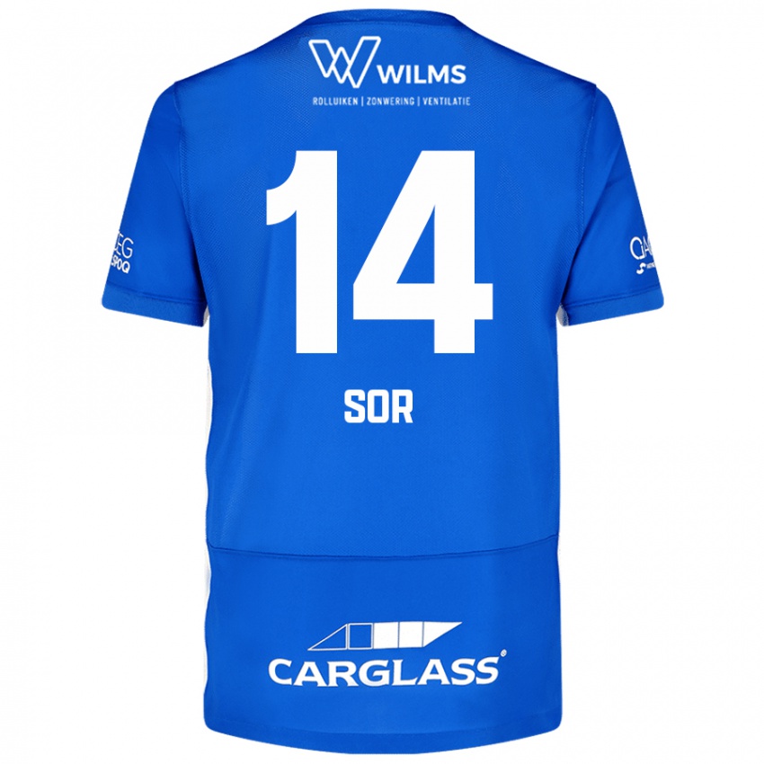 Kinder Yira Sor #14 Blau Heimtrikot Trikot 2024/25 T-Shirt