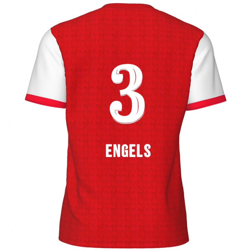 Kinder Björn Engels #3 Rot Weiß Heimtrikot Trikot 2024/25 T-Shirt