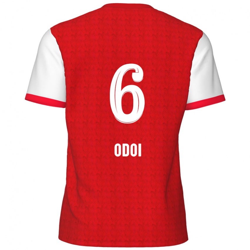 Kinder Denis Odoi #6 Rot Weiß Heimtrikot Trikot 2024/25 T-Shirt