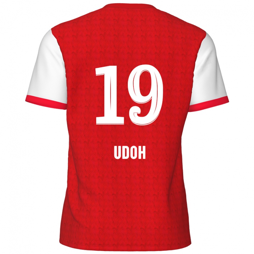 Kinder Victor Udoh #19 Rot Weiß Heimtrikot Trikot 2024/25 T-Shirt