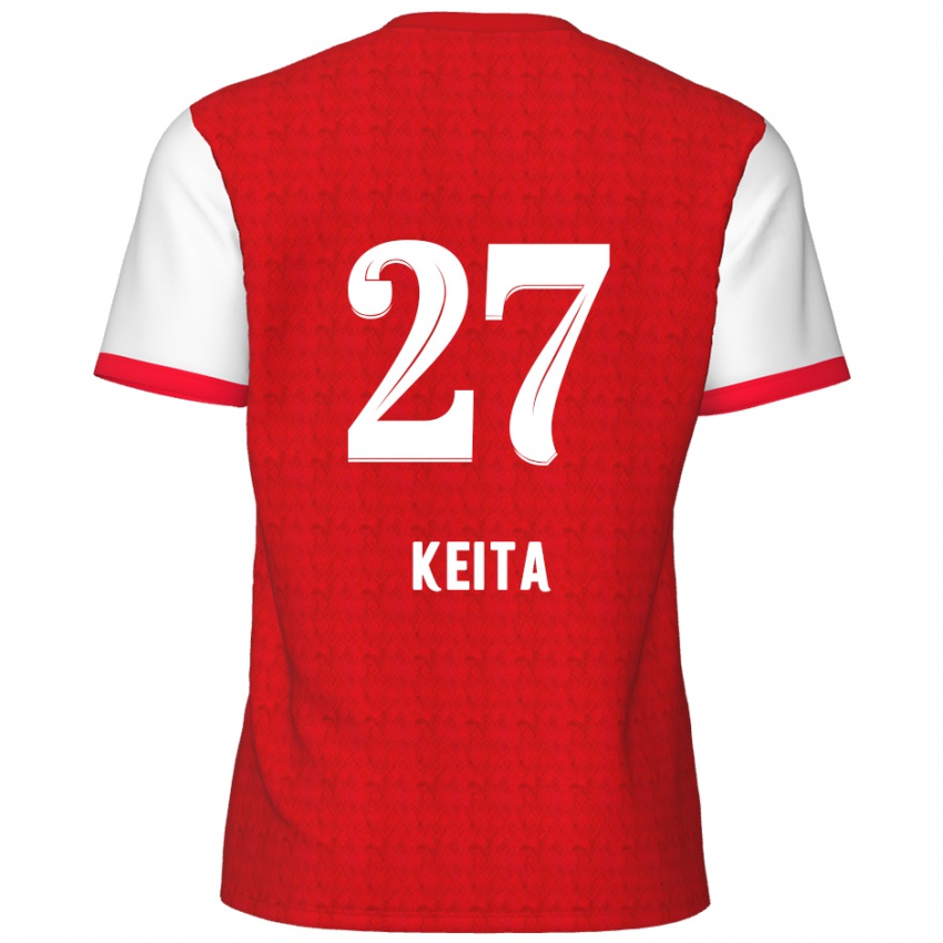 Kinder Mandela Keita #27 Rot Weiß Heimtrikot Trikot 2024/25 T-Shirt