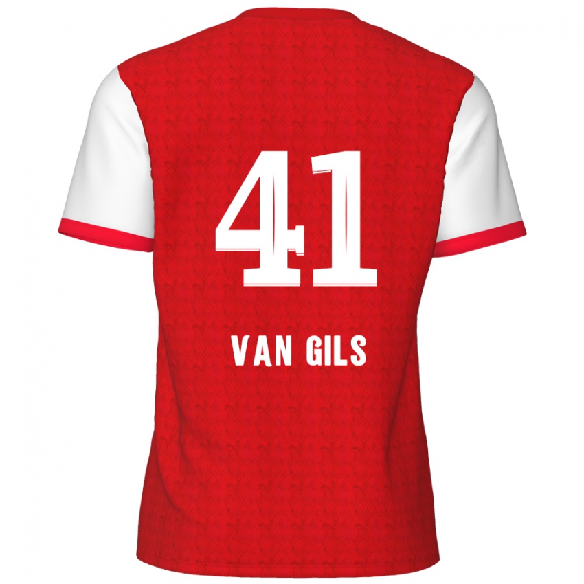 Kinder Mathis Van Gils #41 Rot Weiß Heimtrikot Trikot 2024/25 T-Shirt