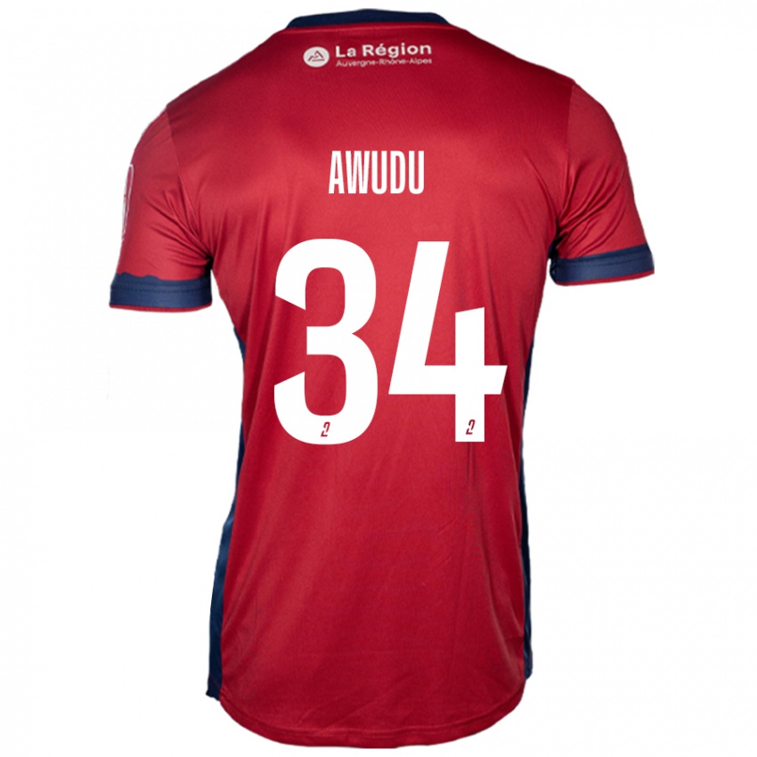 Kinder Sumaila Awudu #34 Hellburgunderrot Heimtrikot Trikot 2024/25 T-Shirt