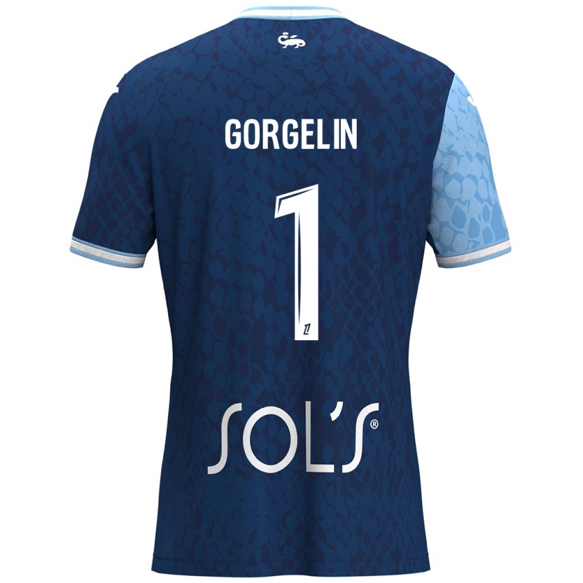 Kinder Mathieu Gorgelin #1 Himmelblau Dunkelblau Heimtrikot Trikot 2024/25 T-Shirt