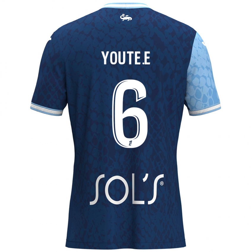 Kinder Étienne Youté Kinkoué #6 Himmelblau Dunkelblau Heimtrikot Trikot 2024/25 T-Shirt