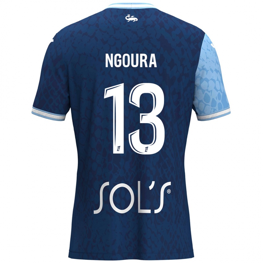 Kinder Steve Ngoura #13 Himmelblau Dunkelblau Heimtrikot Trikot 2024/25 T-Shirt