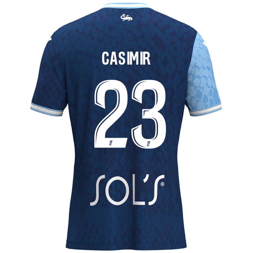 Kinder Josué Casimir #23 Himmelblau Dunkelblau Heimtrikot Trikot 2024/25 T-Shirt