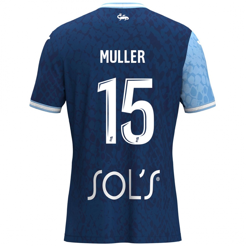 Kinder Laura Muller #15 Himmelblau Dunkelblau Heimtrikot Trikot 2024/25 T-Shirt