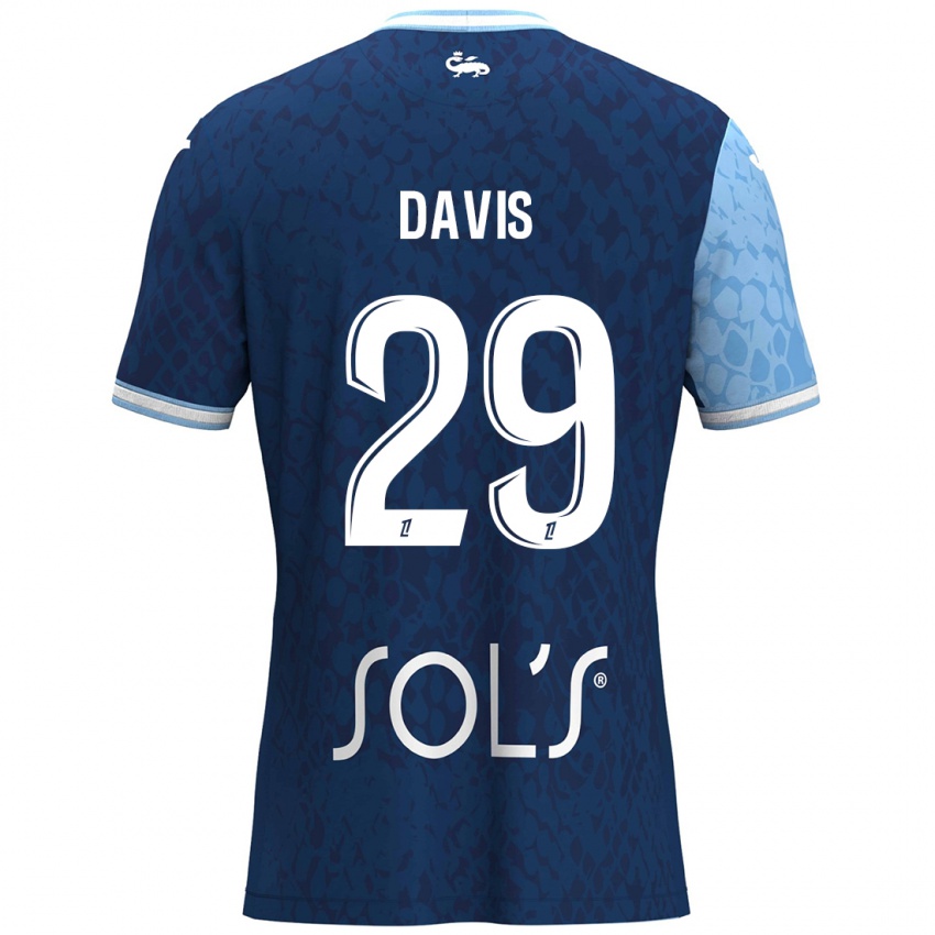 Kinder Deja Davis #29 Himmelblau Dunkelblau Heimtrikot Trikot 2024/25 T-Shirt