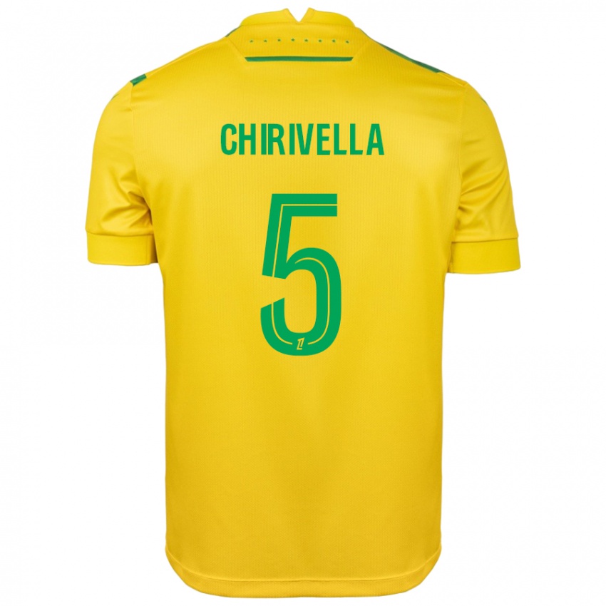 Kinder Pedro Chirivella #5 Gelb Grün Heimtrikot Trikot 2024/25 T-Shirt