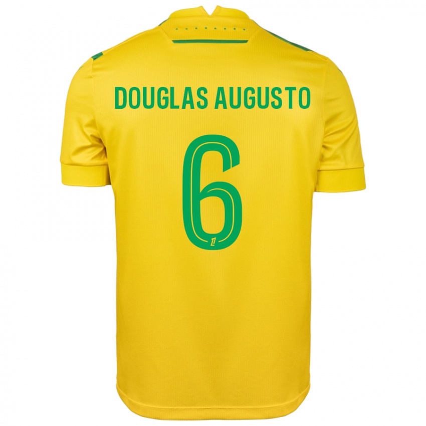 Kinder Douglas Augusto #6 Gelb Grün Heimtrikot Trikot 2024/25 T-Shirt