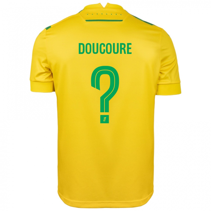 Kinder Sekou Doucoure #0 Gelb Grün Heimtrikot Trikot 2024/25 T-Shirt