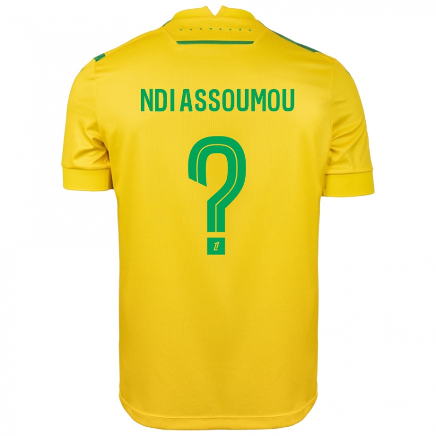 Kinder Frédéric Ndi Assoumou #0 Gelb Grün Heimtrikot Trikot 2024/25 T-Shirt