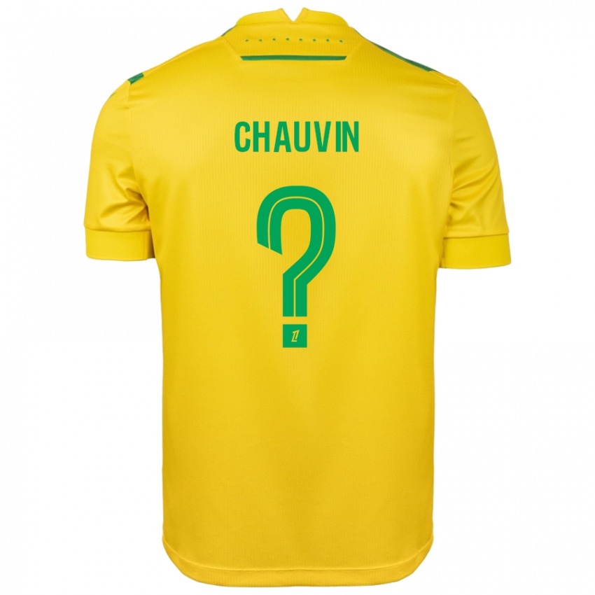 Kinder Yoann Chauvin #0 Gelb Grün Heimtrikot Trikot 2024/25 T-Shirt