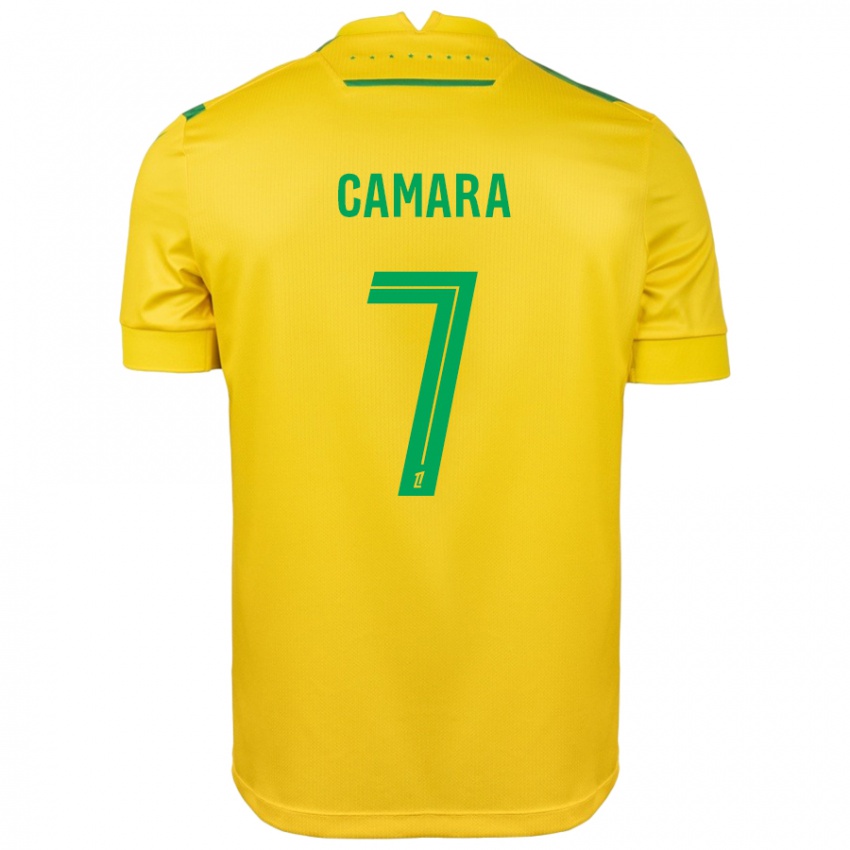 Kinder Mohamed Camara #7 Gelb Grün Heimtrikot Trikot 2024/25 T-Shirt