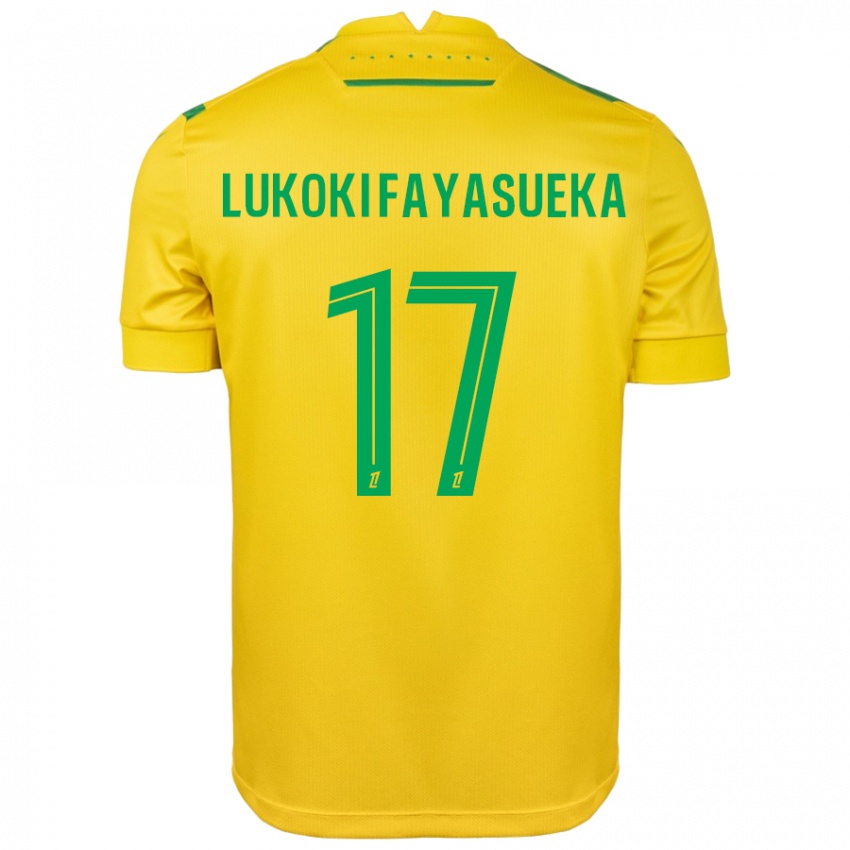 Kinder Kévin Lukoki Fayasueka #17 Gelb Grün Heimtrikot Trikot 2024/25 T-Shirt