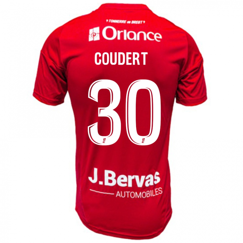 Kinder Grégoire Coudert #30 Rot Weiß Heimtrikot Trikot 2024/25 T-Shirt