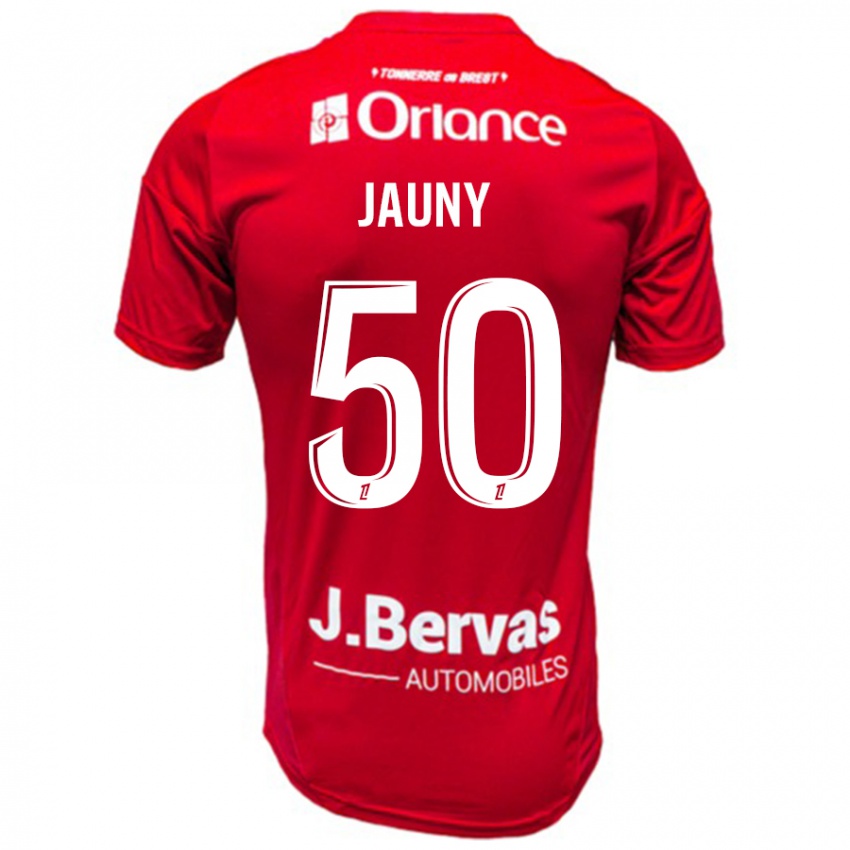 Kinder Noah Jauny #50 Rot Weiß Heimtrikot Trikot 2024/25 T-Shirt