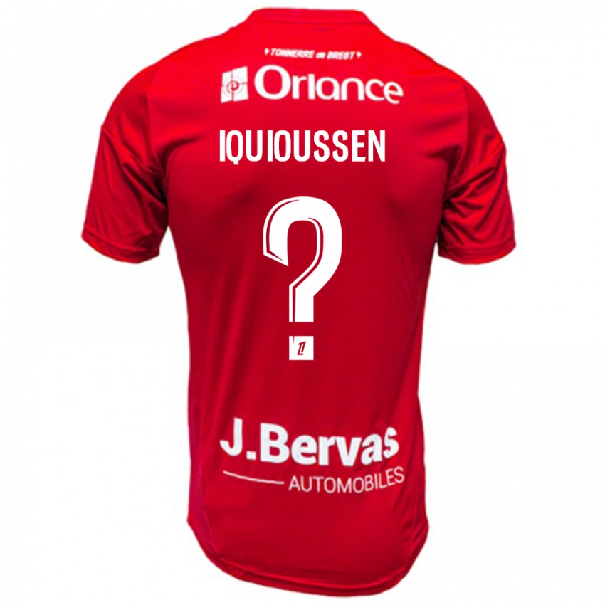 Kinder Adam Iquioussen #0 Rot Weiß Heimtrikot Trikot 2024/25 T-Shirt