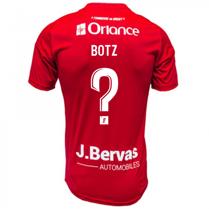 Kinder Léo Botz #0 Rot Weiß Heimtrikot Trikot 2024/25 T-Shirt