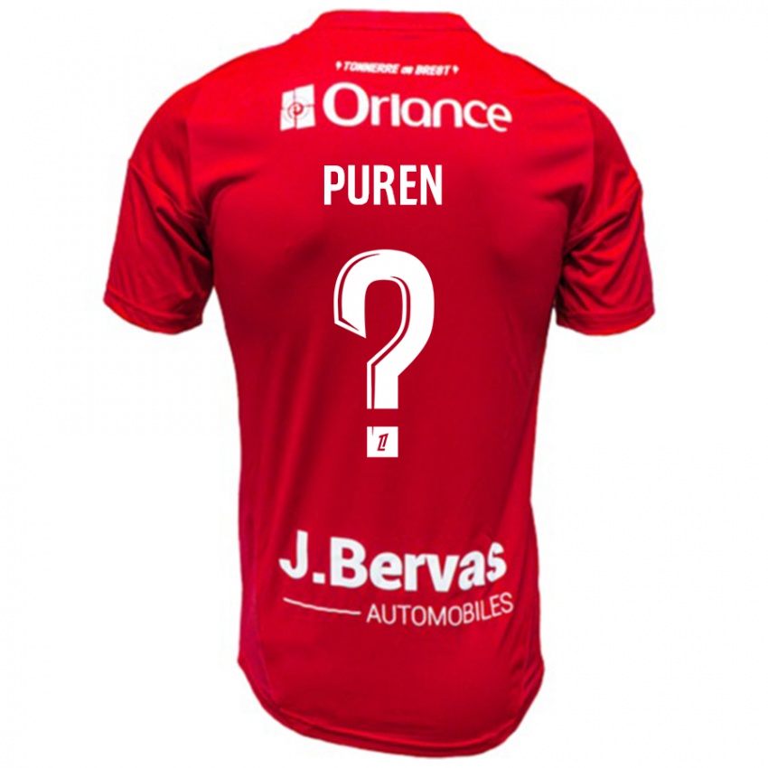 Kinder Matthieu Puren #0 Rot Weiß Heimtrikot Trikot 2024/25 T-Shirt