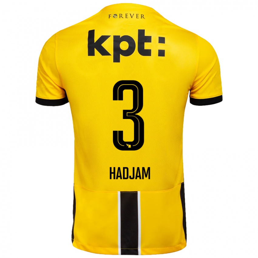 Kinder Jaouen Hadjam #3 Gelb Schwarz Heimtrikot Trikot 2024/25 T-Shirt