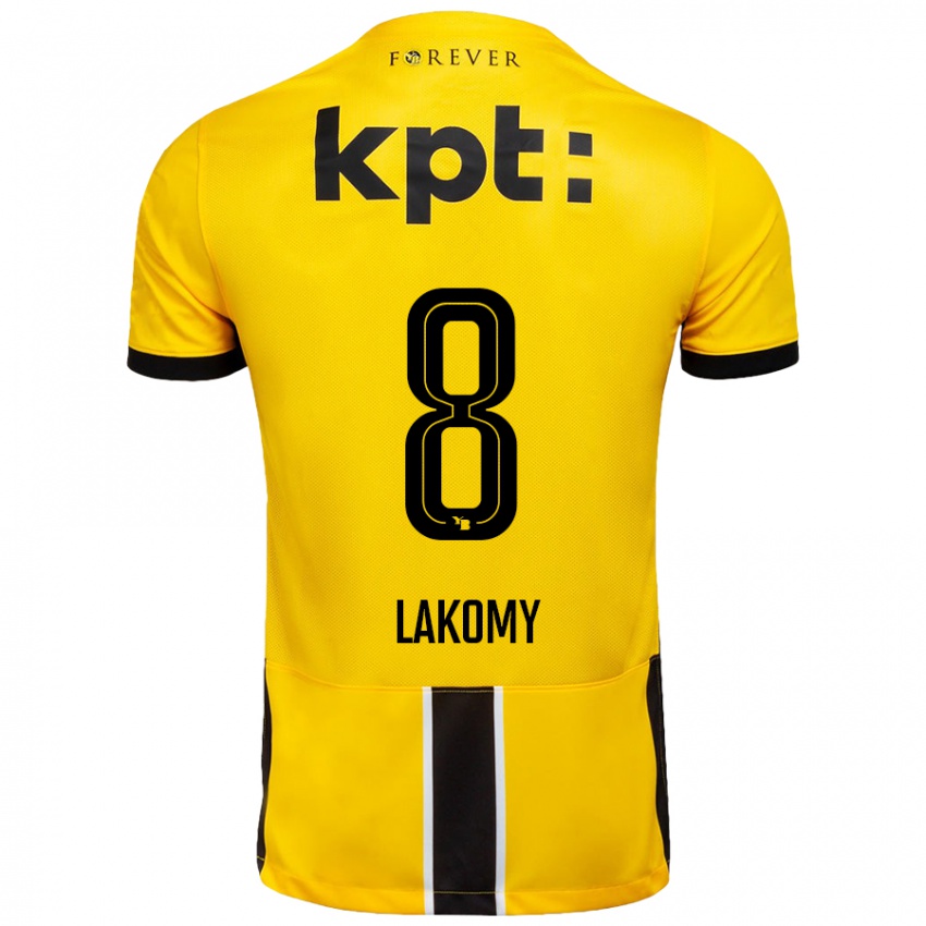 Kinder Lukasz Lakomy #8 Gelb Schwarz Heimtrikot Trikot 2024/25 T-Shirt