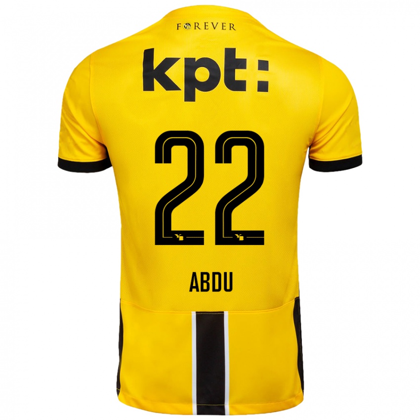 Kinder Abdu Conté #22 Gelb Schwarz Heimtrikot Trikot 2024/25 T-Shirt