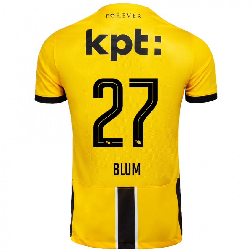 Kinder Lewin Blum #27 Gelb Schwarz Heimtrikot Trikot 2024/25 T-Shirt